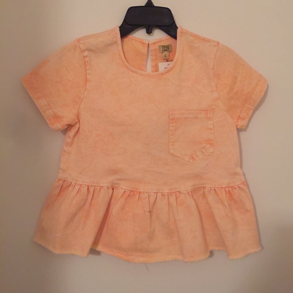True Craft denim peplum top NWT
